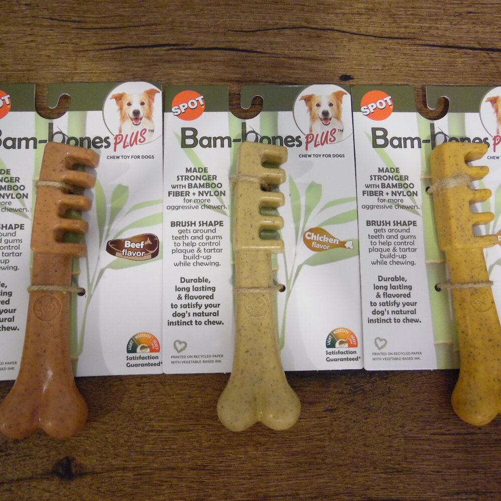 SPOT Bam-Bones Plus brush shape for strong teeth and aggressive chewers …